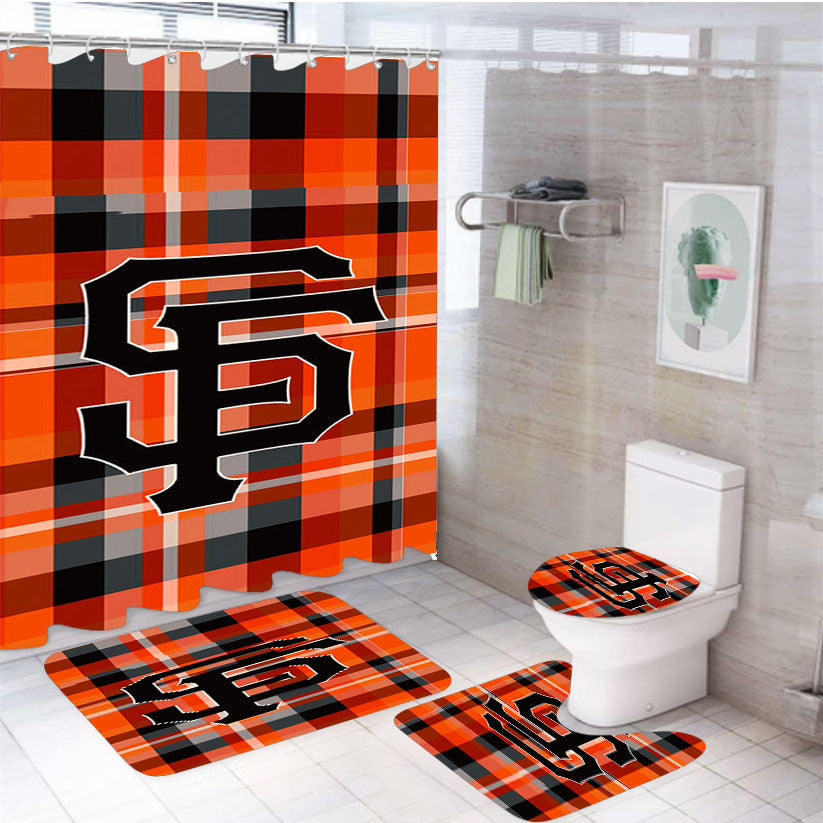 San Francisco Giants Logo 13 4Pcs Bathroom Set Shower Curtain
