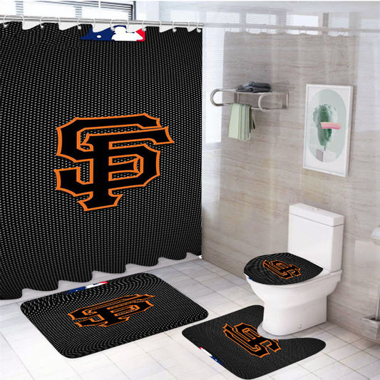 San Francisco Giants Sf 4Pcs Bathroom Set Shower Curtain
