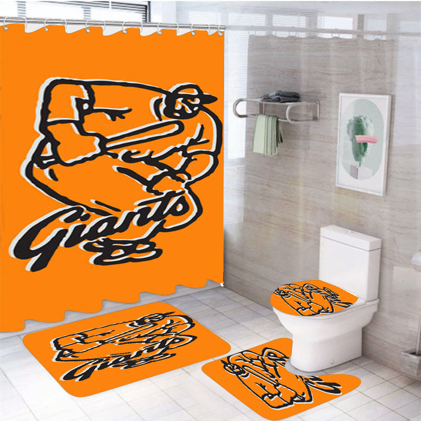 San Francisco Giants Symbol Club 4Pcs Bathroom Set Shower Curtain