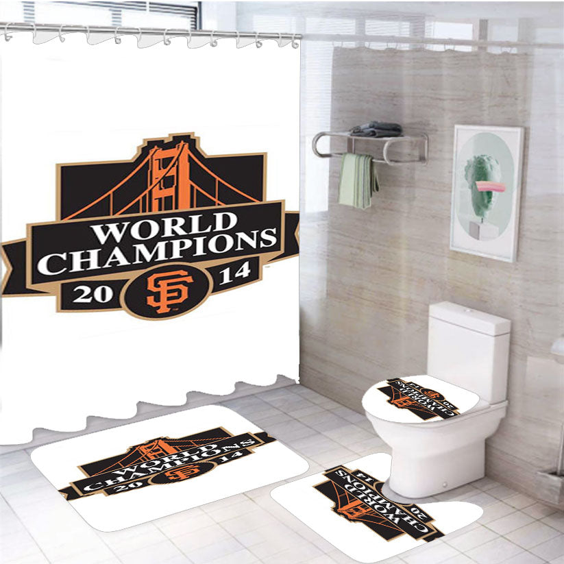 San Francisco Giants World Champions 4Pcs Bathroom Set Shower Curtain