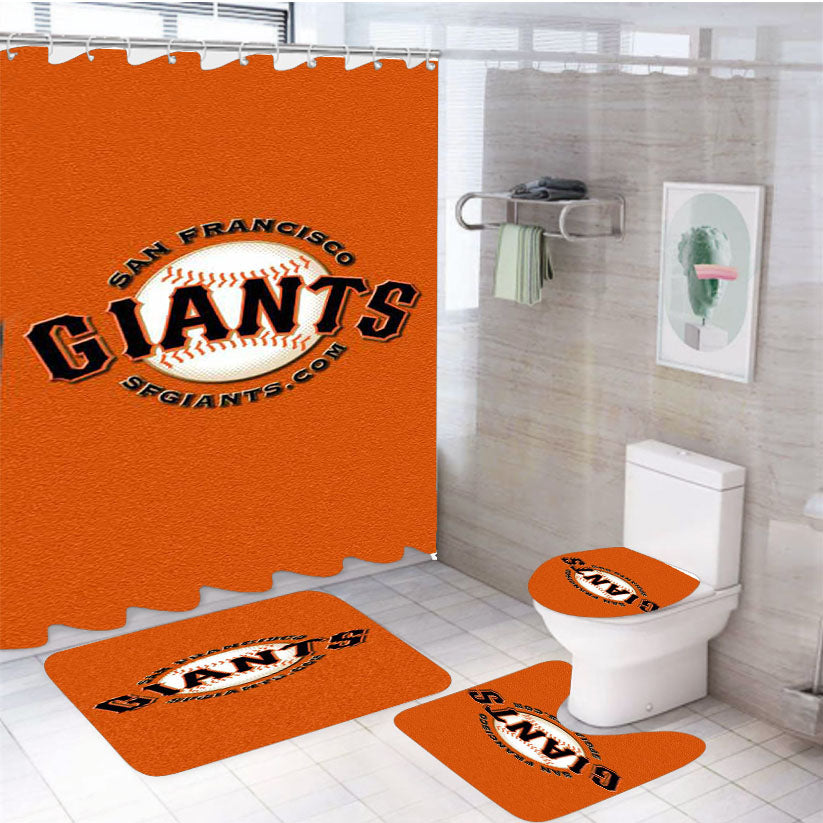San Fransisco Giants 4Pcs Bathroom Set Shower Curtain