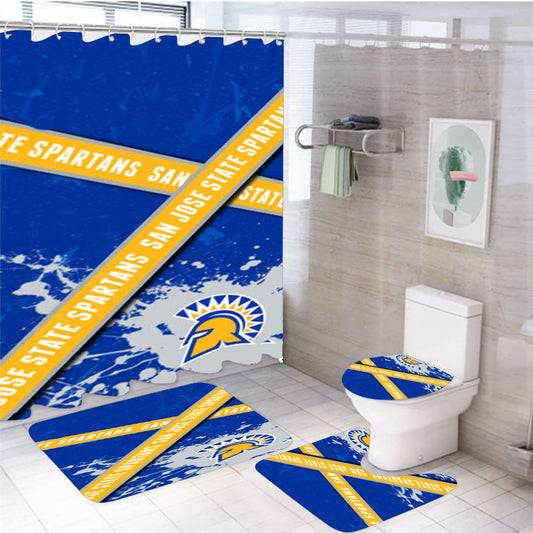 San Jose State Spartans Logo 4Pcs Bathroom Set Shower Curtain