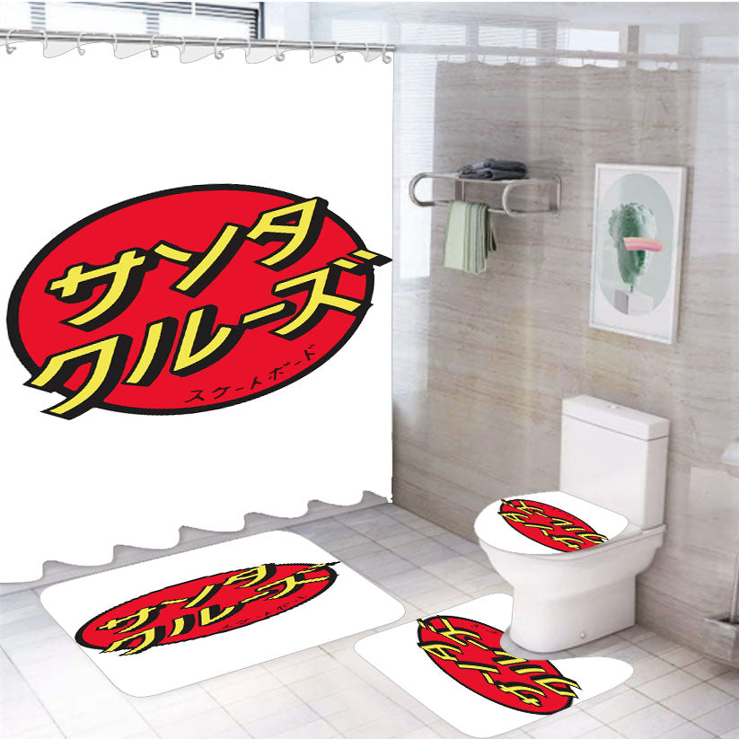 Santa Cruz Japan 4Pcs Bathroom Set Shower Curtain