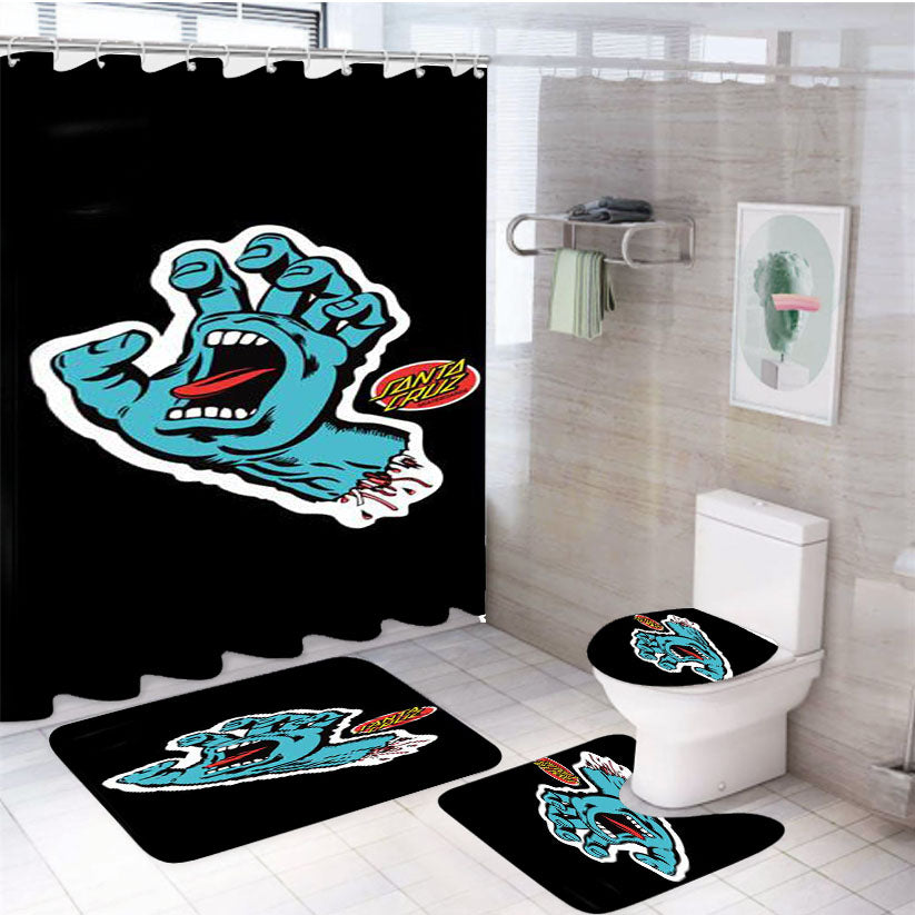 Santa Cruz Skateboard 4Pcs Bathroom Set Shower Curtain