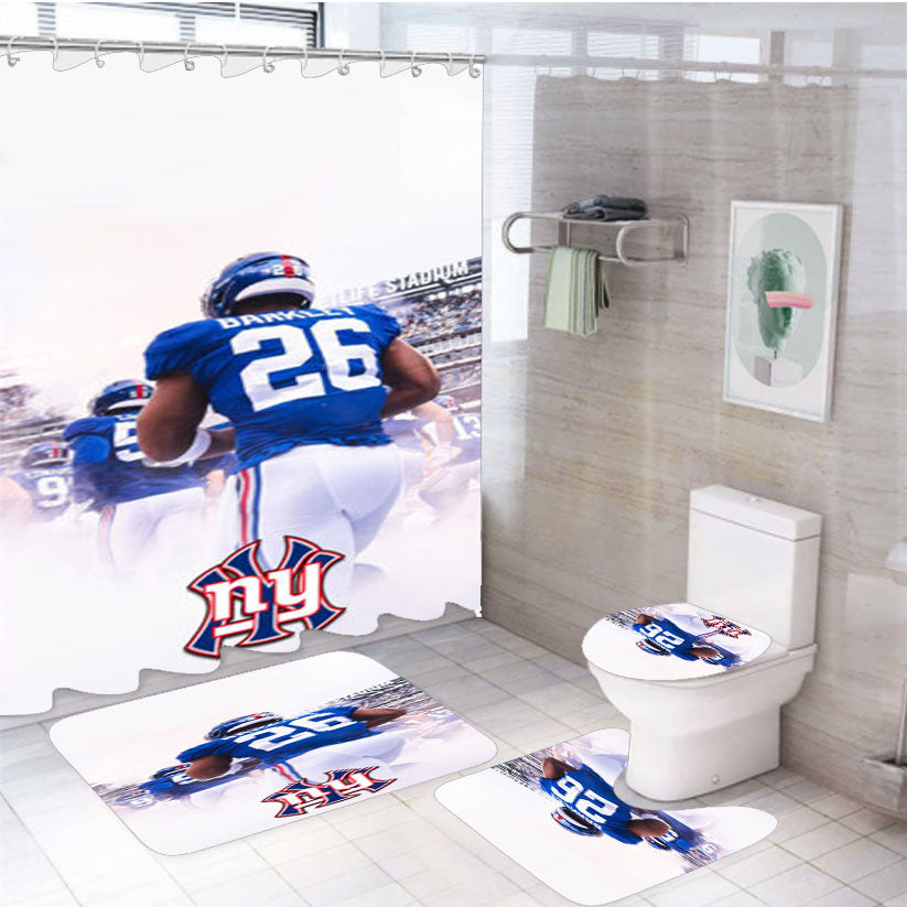 Saquon Barkley Giants 4Pcs Bathroom Set Shower Curtain