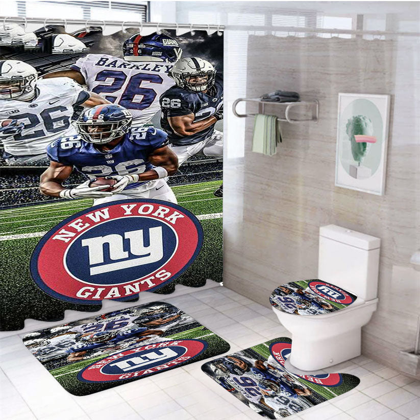 Saquon Barkley New York Giants Ny 4Pcs Bathroom Set Shower Curtain