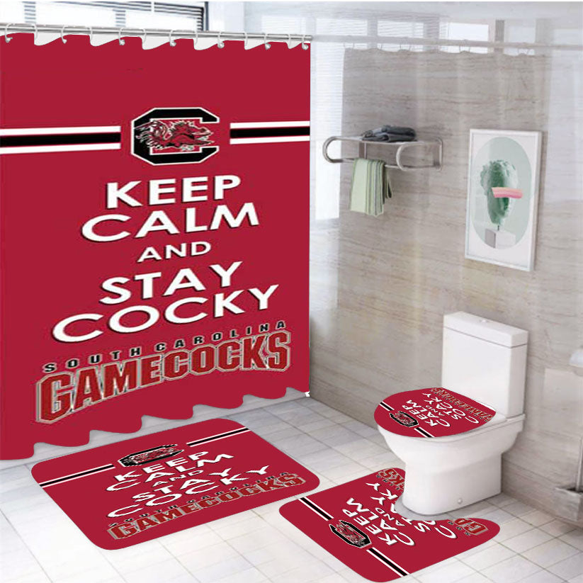 Sc Gamecocks Keep Calm 4Pcs Bathroom Set Shower Curtain