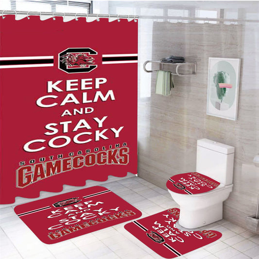 Sc Gamecocks Keep Calm 4Pcs Bathroom Set Shower Curtain