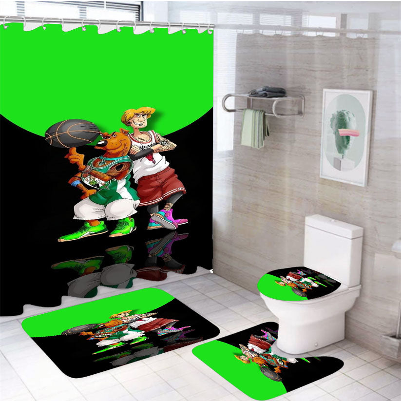 Scooby Doo Boston Celtic 4Pcs Bathroom Set Shower Curtain