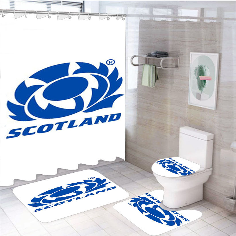 Scotland Rugby Art 4Pcs Bathroom Set Shower Curtain