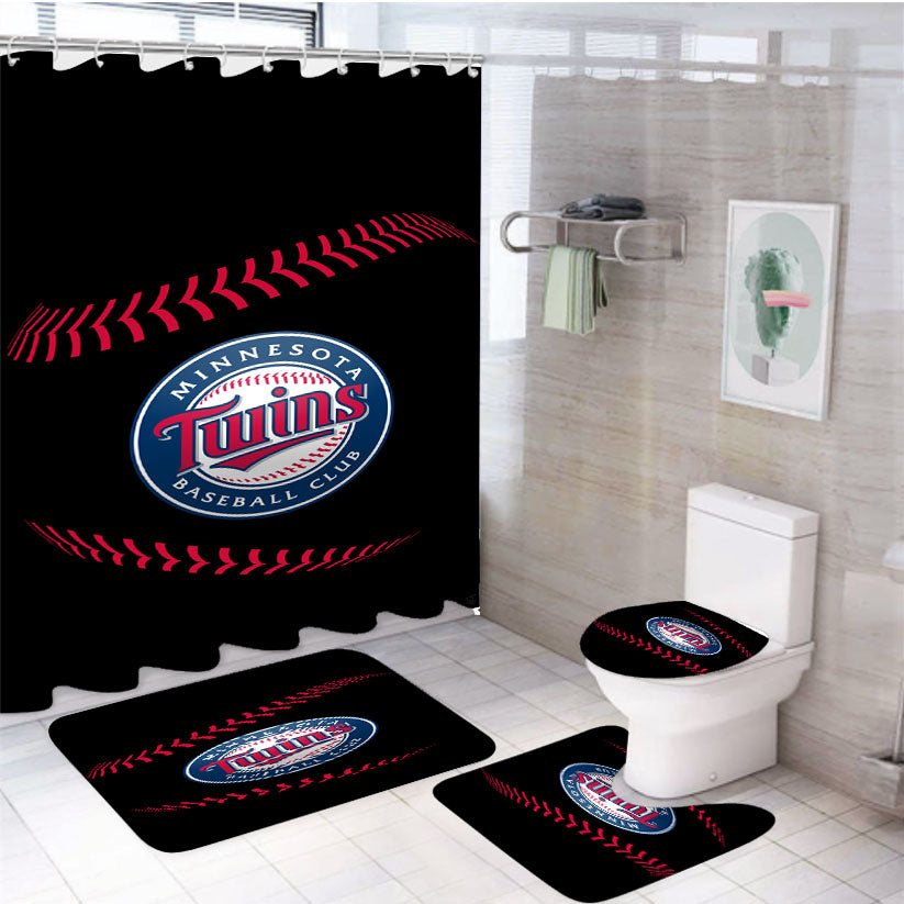 Seattle Mariners 2 4Pcs Bathroom Set Shower Curtain