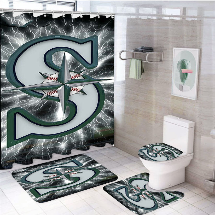 Seattle Mariners Icon 4Pcs Bathroom Set Shower Curtain