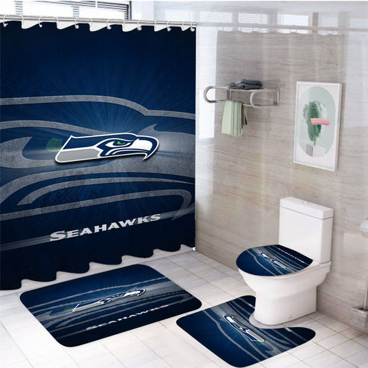 Seattle Seahawks 2 4Pcs Bathroom Set Shower Curtain