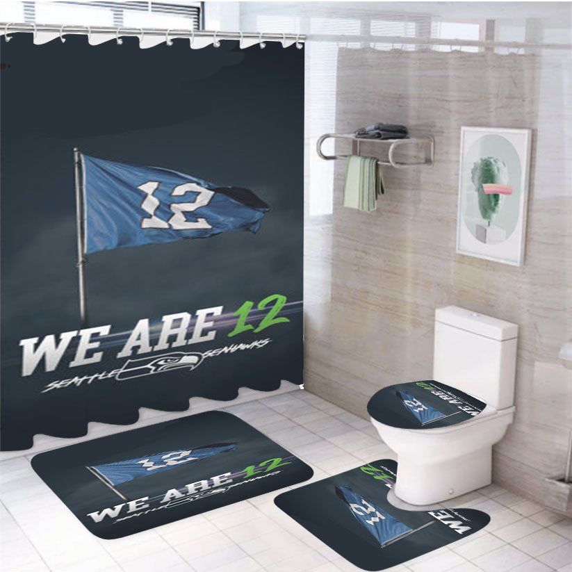 Seattle Seahawks We Are 12 4Pcs Bathroom Set Shower Curtain