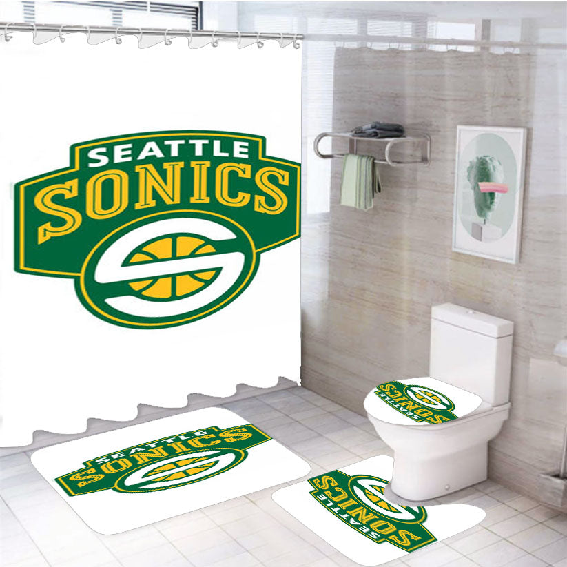 Seattle Supersonics 4Pcs Bathroom Set Shower Curtain