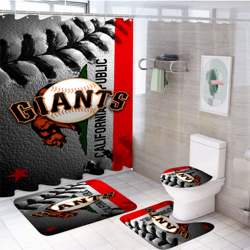 Sf Giants Cali 4Pcs Bathroom Set Shower Curtain