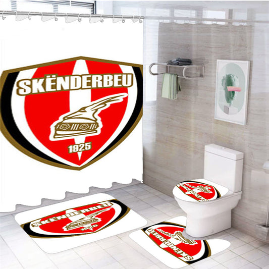 Skenderbeu Logo 4Pcs Bathroom Set Shower Curtain
