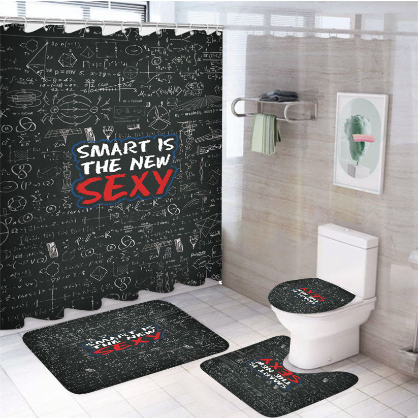Smart Is The New Sexy The Big Bang Theory 4Pcs Bathroom Set Shower Curtain