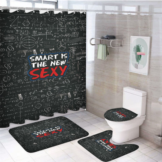 Smart Is The New Sexy The Big Bang Theory 4Pcs Bathroom Set Shower Curtain