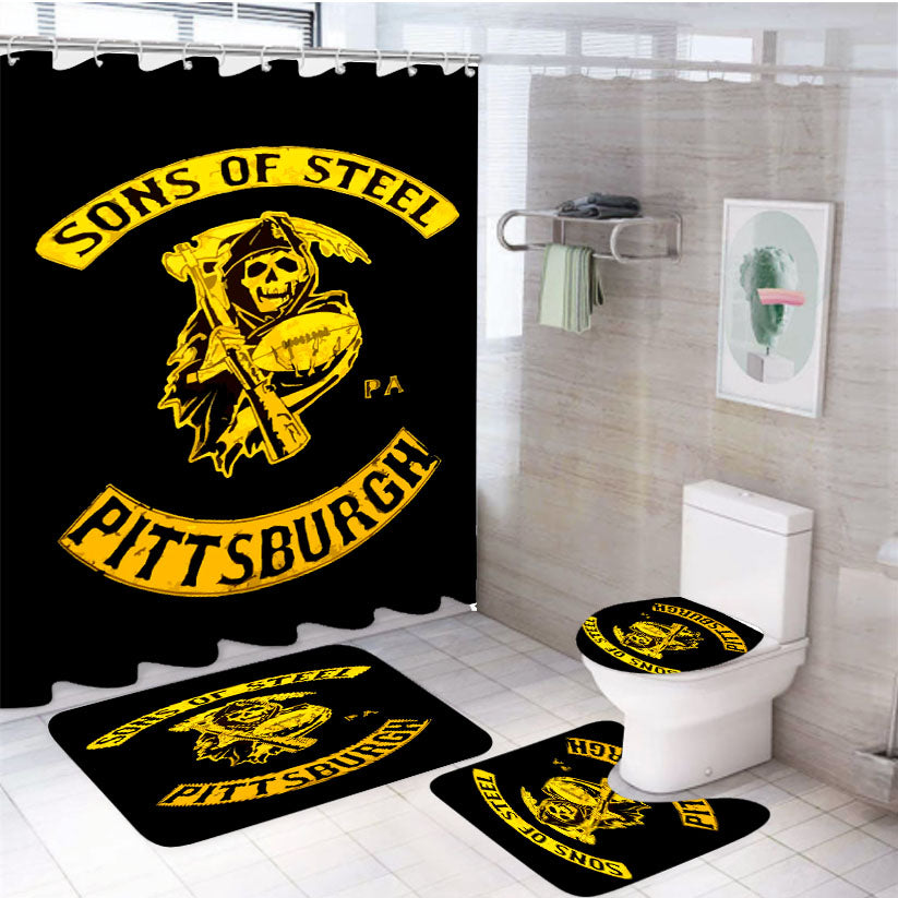 Sons Of Steel Pittsburgh Soa Parody Logo 4Pcs Bathroom Set Shower Curtain