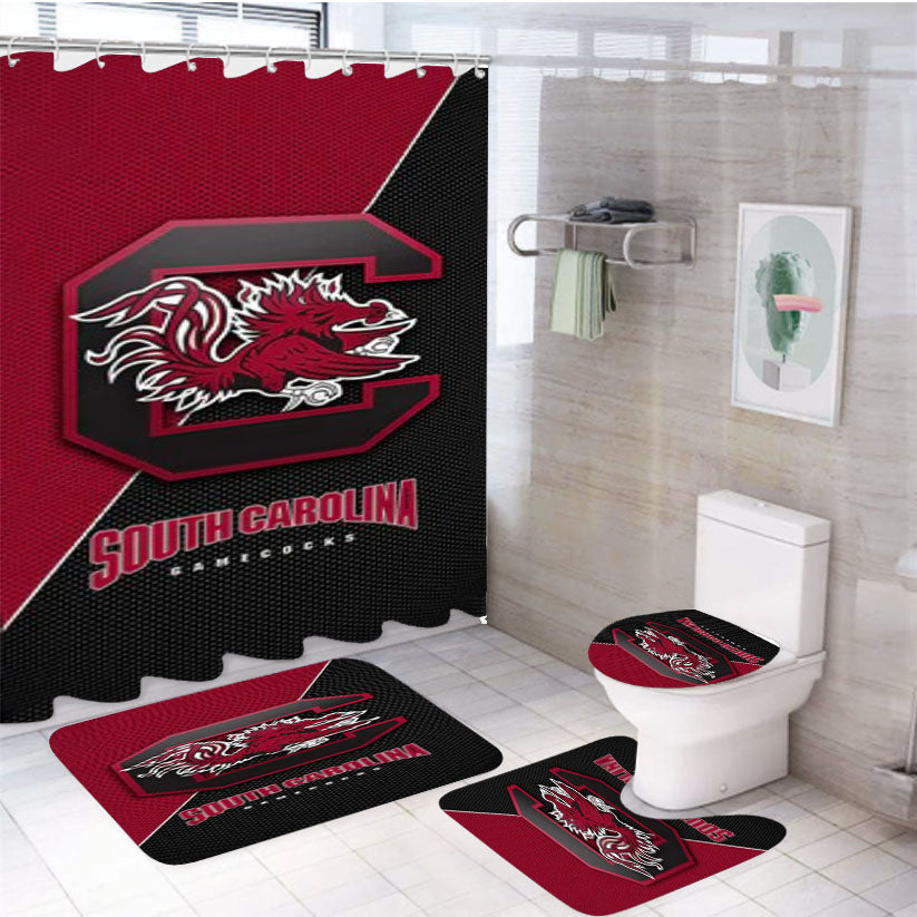 South Carolina Gamecocks Nfl Football 1 4Pcs Bathroom Set Shower Curtain