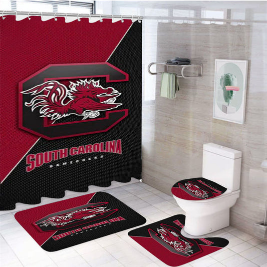 South Carolina Gamecocks Nfl Football 1 4Pcs Bathroom Set Shower Curtain