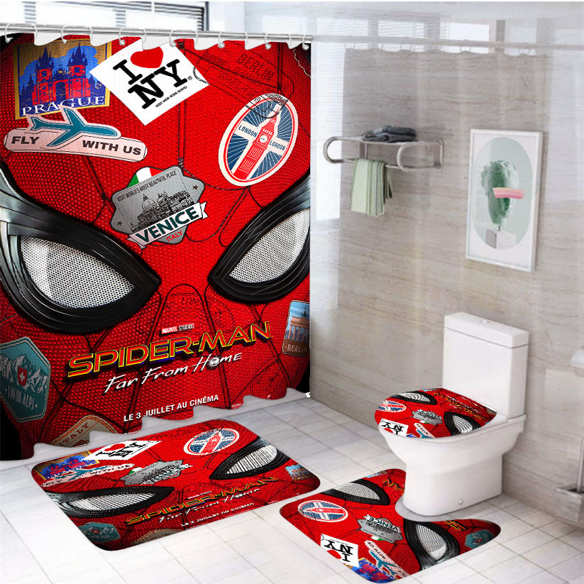 Spiderman Love New York 4Pcs Bathroom Set Shower Curtain