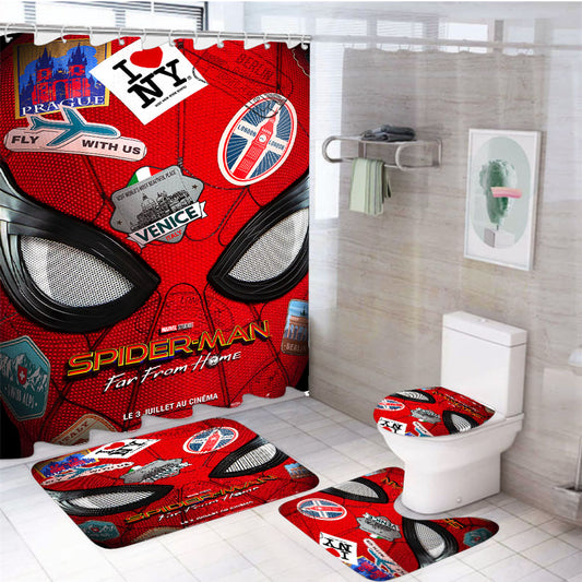 Spiderman Love New York 4Pcs Bathroom Set Shower Curtain