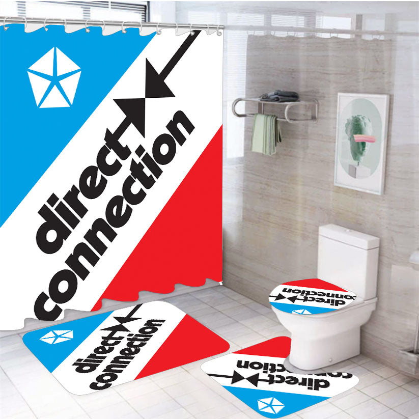 Sport Car Racing Mopar 4Pcs Bathroom Set Shower Curtain