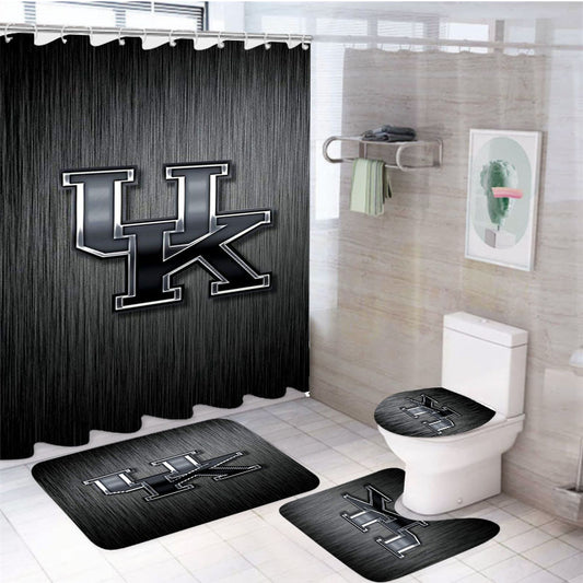 Sport Kentucky Wildcats Uk Metal Wallpaper 4Pcs Bathroom Set Shower Curtain