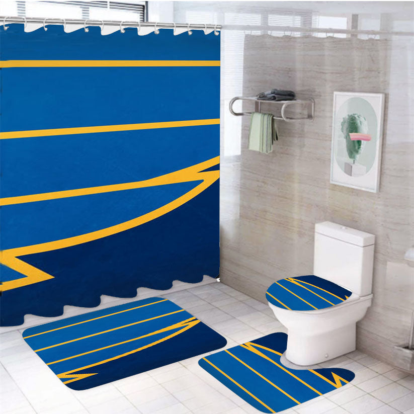 St Louis Blues Design 4Pcs Bathroom Set Shower Curtain