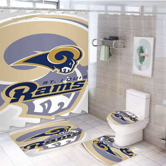St Louis Rams Fade 4Pcs Bathroom Set Shower Curtain