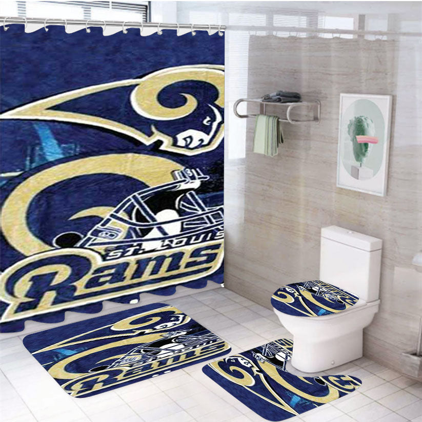 St Louis Rams Sketch 4Pcs Bathroom Set Shower Curtain