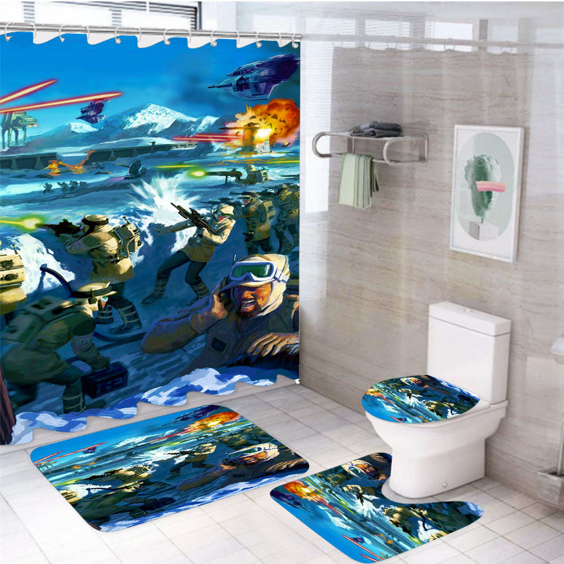 Star Wars Battlefront Ii 4Pcs Bathroom Set Shower Curtain