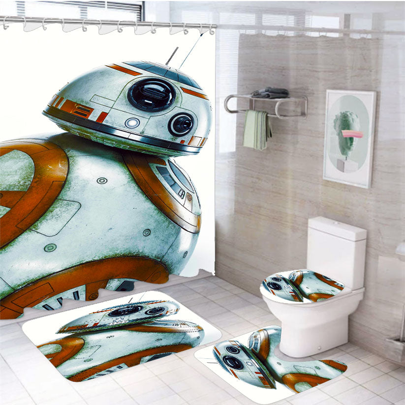 Star Wars Bb 8 4Pcs Bathroom Set Shower Curtain