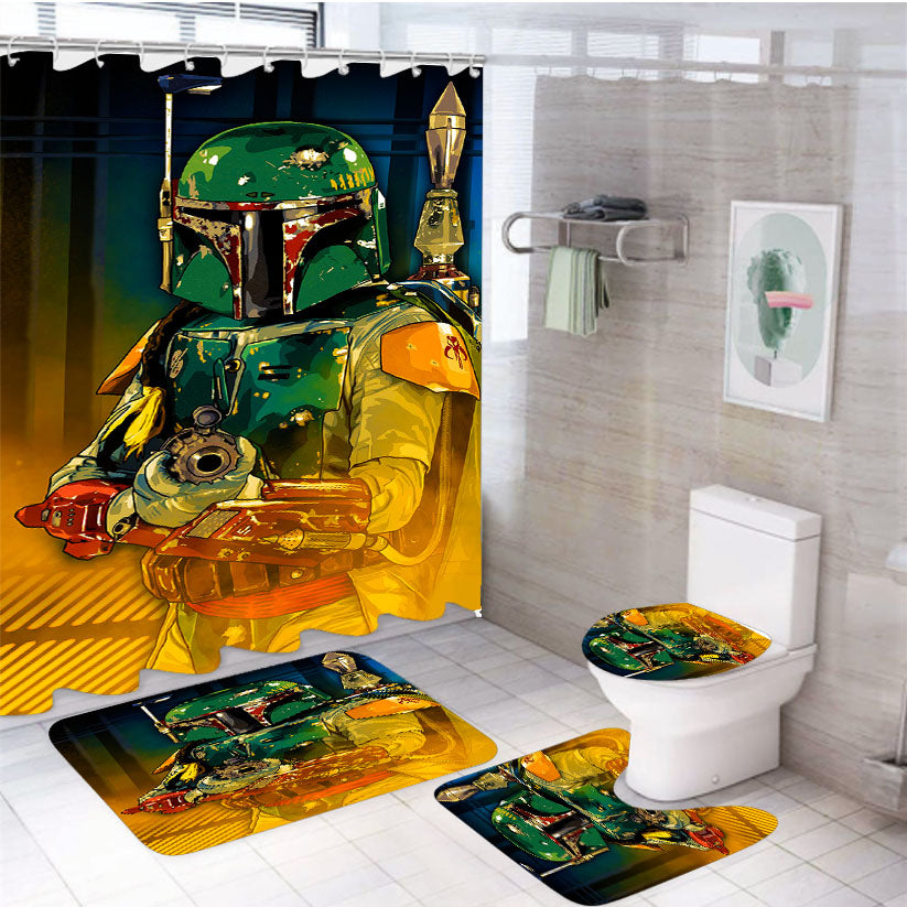 Star Wars Boba Fett Guard 4Pcs Bathroom Set Shower Curtain