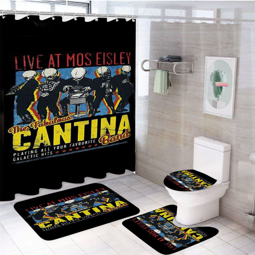 Star Wars Cantina Band On Tour 4Pcs Bathroom Set Shower Curtain