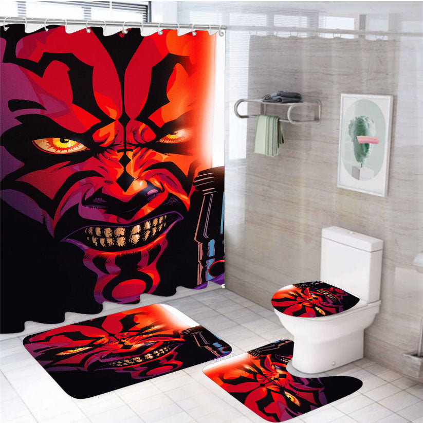 Star Wars Darth Maul 4Pcs Bathroom Set Shower Curtain