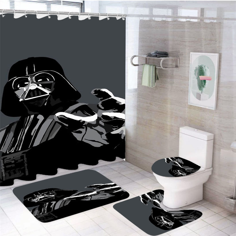 Star Wars Darth Vader Grey Vector 4Pcs Bathroom Set Shower Curtain