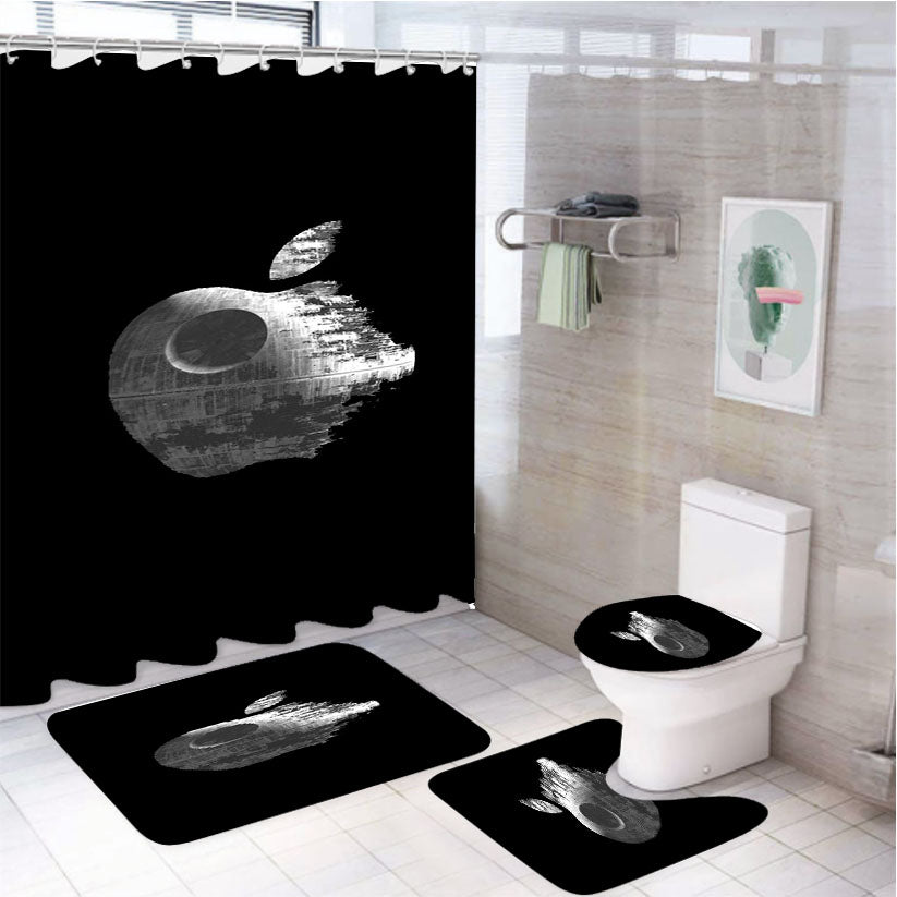 Star Wars Inspired Death Star Apple 4Pcs Bathroom Set Shower Curtain