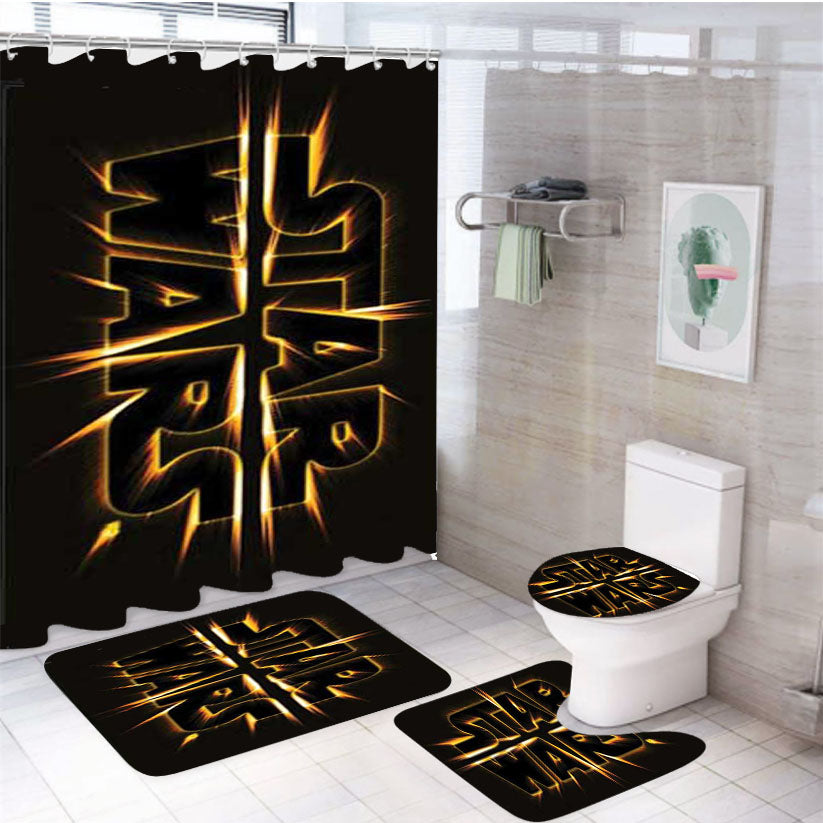 Star Wars Logo Flare 4Pcs Bathroom Set Shower Curtain