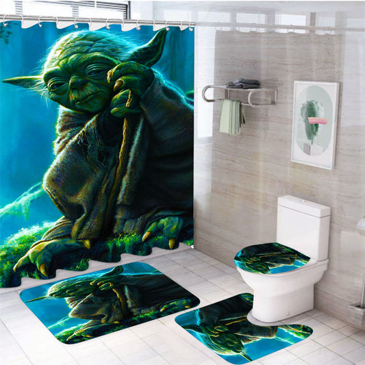 Star Wars Master Yoda 4Pcs Bathroom Set Shower Curtain
