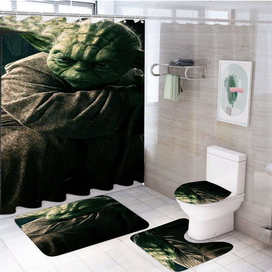 Star Wars Master Yoda Jedi 4Pcs Bathroom Set Shower Curtain