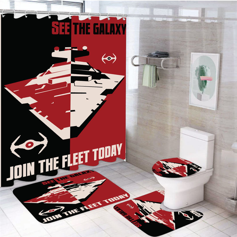 Star Wars Poster 4 4Pcs Bathroom Set Shower Curtain