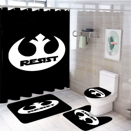 Star Wars Rebel Alliance Rogue One Resistance Symbol 4Pcs Bathroom Set Shower Curtain