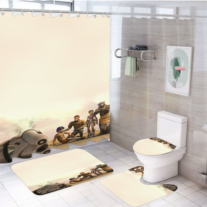 Star Wars Rebels 4 4Pcs Bathroom Set Shower Curtain