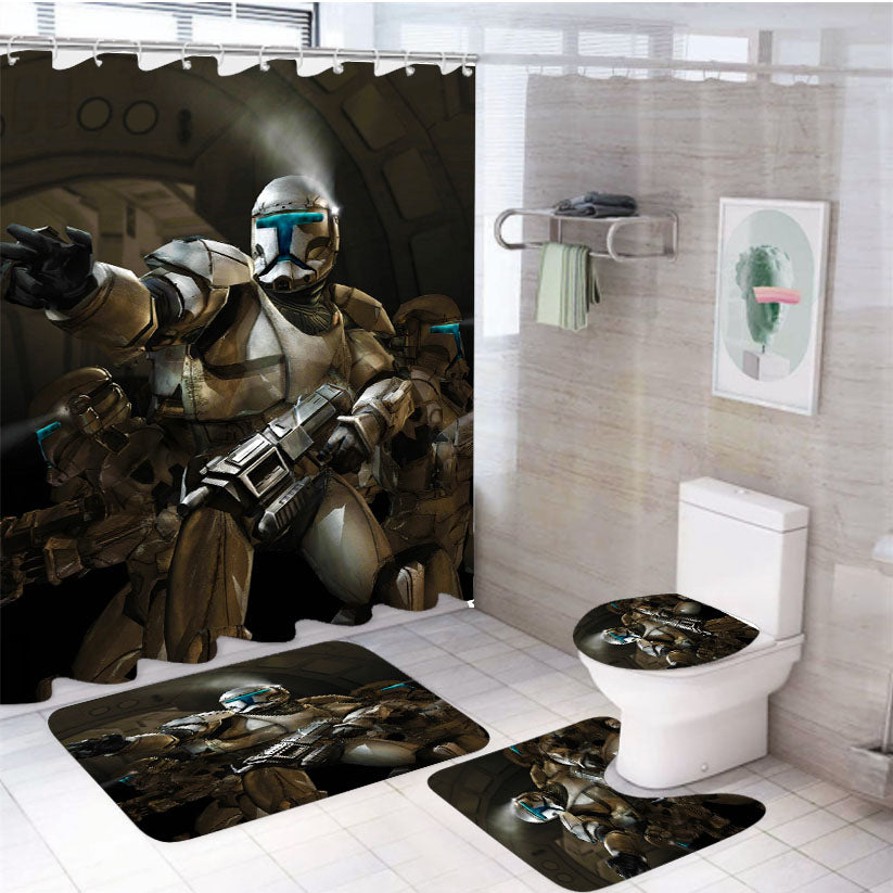 Star Wars Republic Commando 4Pcs Bathroom Set Shower Curtain