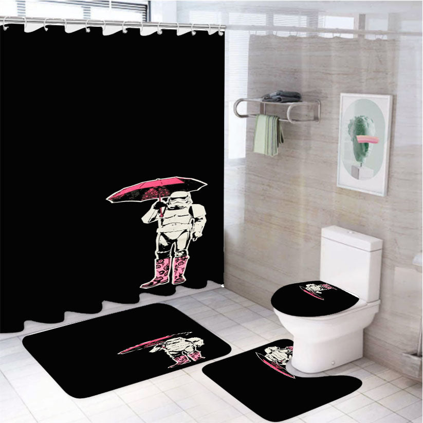 Star Wars Stormtrooper Umbrella 4Pcs Bathroom Set Shower Curtain