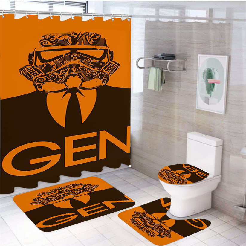 Star Wars Strom Trooper Suit 4Pcs Bathroom Set Shower Curtain