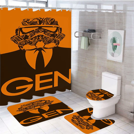 Star Wars Strom Trooper Suit 4Pcs Bathroom Set Shower Curtain